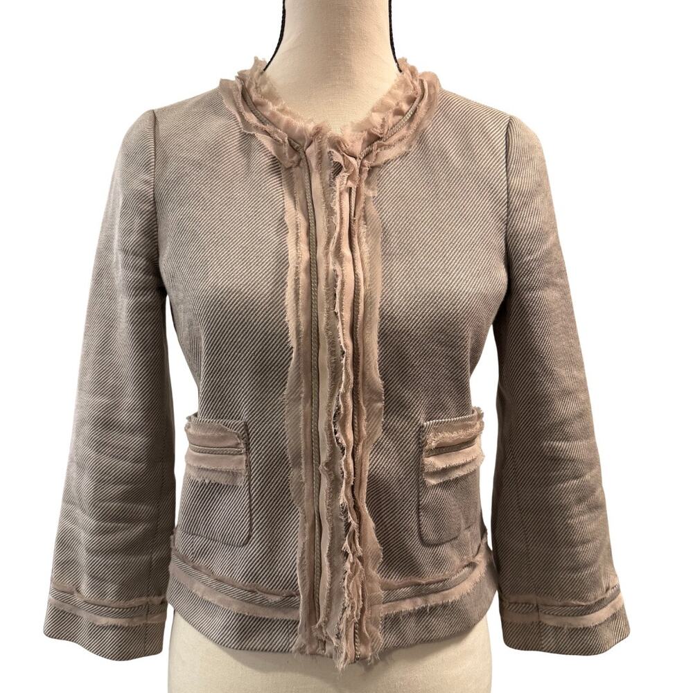 Rebecca Taylor Women’s Distressed Cropped Blazer Size 2